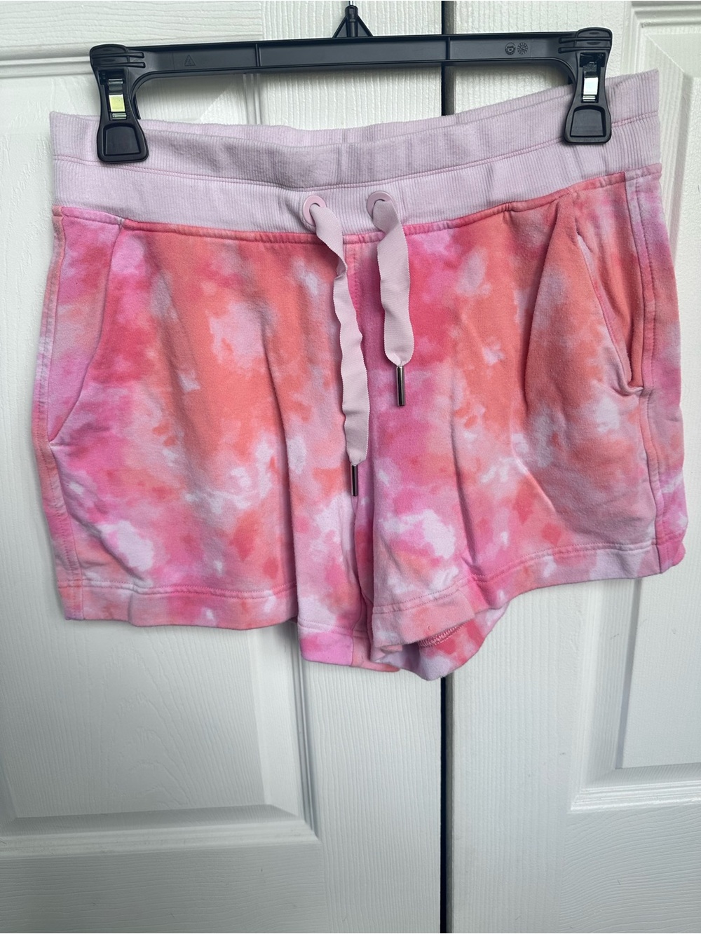 Athleta Tie-Dye Pink & Coral Women’s Drawstring Lounge Shorts